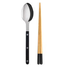 SABRE PARIS Yamachiku 成人餐具5件套組, 黑色, 湯匙 + 筷子, 1套