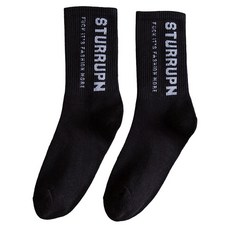 Hot Day Some 高爾夫多彩中筒襪2雙組, 黑色, 1套