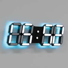 로이레트니 LED벽시계 온도 습도 알람 무선리모컨 인테리어 무타공시계 백라이트 확산추가 전선길이 3.3m, 블랙