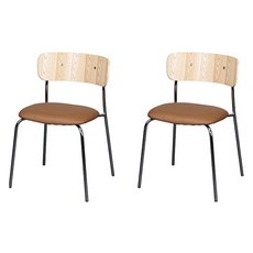 도리퍼니처 레스쁘리 의자 2p 세트, 브라운, 2개