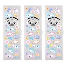 三麗鷗 DIY貼紙鉛筆盒 大耳狗喜拿, 透明, 3個