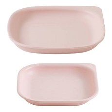 TACKAON 兒童方形ECOZEN日常餐盤 S + L 套組, 1套, 粉紅色(S), 粉紅色(L)