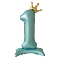 Second Best 皇冠站立式數字派對氣球 100cm, 1個, 藍色數字1