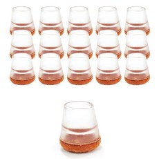 KI ecobe 防滑透明圓形椅腳套, 棕色, 16個