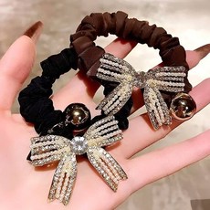 페이퍼먼츠 주얼리 리본 포인트 슬림 실루엣 벨벳 곱창 헤어밴드 2종 세트 23326