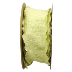 세컨드베스트 주름진 리본 꽃다발 선물상자 포장 리본끈 4cm, 라이트그린, 1개, 9m