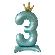 세컨드베스트 크라운 스탠딩 숫자 파티풍선 100cm, 블루 숫자 3, 1개
