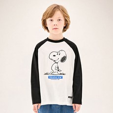 JELISPOON 兒童款 Peanuts 史努比重點設計寬鬆T恤