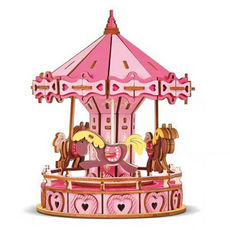 創意3D木屋模型拼圖 旋轉木馬, 混合顏色, 177件, 1個