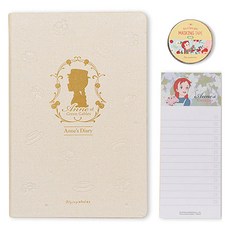 Flyingwhales 紅髮安妮 萬年型日誌 + 清單 + 紙膠帶組合, 象牙白(日誌), 1套