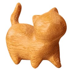 Homeflow 圓滾滾可愛原木貓咪裝飾品 歡迎喵, 單一顏色