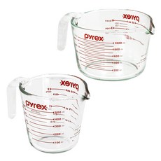 Corelle Brands 康寧餐具 Pyrex 經典量杯 500ml + 1000ml, 1套, 透明