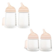 suavinex 蘇維妮 ZEROZERO新生兒禮物 矽膠奶瓶 A型 180ml x 2入 + M型 270ml x 2入 組, 混合色, 1套