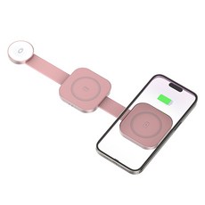 Murray 듀얼탭 3in 1 무선 충전기 테이블, 로즈핑크, 1개