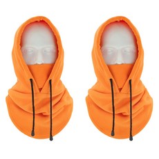 Lovroco 戶外防寒用刷毛連帽運動保暖套 2入, 1個, 橘色