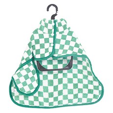 PASTEL PET 寵物格紋超細纖維浴袍, 1個, 綠色