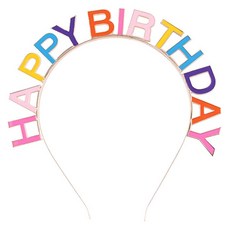 파티공구 컬러 해피 생일 머리띠, 로즈골드, 1개