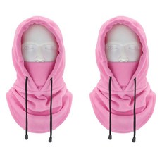 Lovroco 戶外防寒用刷毛連帽運動保暖套 2入, 1個, 粉紅色