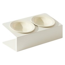 PASTEL PET 寵物陶瓷雙碗架, 1個, 白色