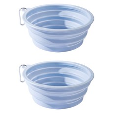 둥둥펫 반려동물 접이식 마카롱 식기 350ml, 블루, 2개