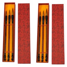 MaDaKkuMi 練習用狼毫筆書法毛筆3件組, 大 / 中 / 小, 2套