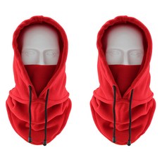 Lovroco 戶外防寒用刷毛連帽運動保暖套 2入, 1個, 紅色