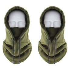 Lovroco 戶外防寒用刷毛連帽運動保暖套, 2個, 卡其色