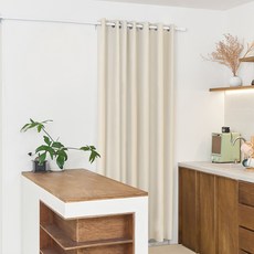 까사마루 중문 아일렛 암막커튼 + 초강력 압축봉 세트