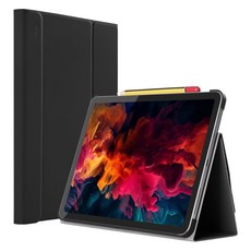 LAB.C 平板智慧保護套 鉛筆收納 輕薄保護殼, 黑色