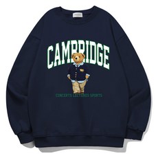 Oeta 劍橋熊柔軟三層毛圈布寬鬆版型大尺碼大學T