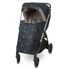 Manito 麻花刺繡鋪棉通用嬰兒推車防寒罩, 1個, 小熊炭灰色