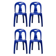 KSY 플라스틱 간이 등받이 의자 B-241, 블루(B-241), 4개