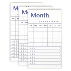 페이퍼리안 리스트 투 리브바이 메모패드, 먼쓰, 3개, 80개입