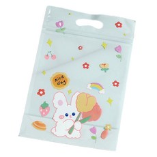 Mandeul Havi 夾鏈袋 可愛設計手提包裝袋 花朵兔子, 50個