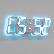 ROIRETNI LED 掛鐘溫度濕度警報無線遙控器室內穿孔時鐘鑽石背光擴散附加線長 6.6m, 白色