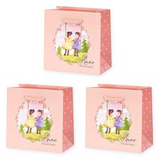 플라잉웨일즈 빨강머리앤 기프트 쇼핑백, 피치, 3개