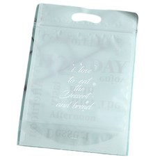 만들하비 귀여운 디자인 지퍼백 손잡이 포장 봉투 심플레터링, 100개