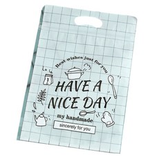 만들하비 귀여운 디자인 지퍼백 손잡이 포장 봉투 나이스데이, 50개