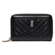 J.ESTINA 女款JOELLE絎縫拉鍊卡夾 JSNCSF0BF333BK010+購物袋組