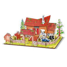 創意3D木屋模型拼圖 森林之家, 79件, 混合顏色, 1個