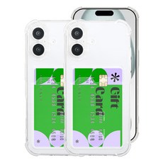 심플리로어 카드수납 투명 범퍼 휴대폰 케이스 2p