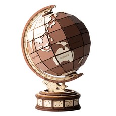 Rolife 若來 Robotime DIY 木製全球地球儀拼圖 TGM01, 混合顏色, 277件