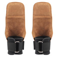 130BPM 防滑牛皮健身拉力帶 重訓護腕 2入組, 駝色, 1套