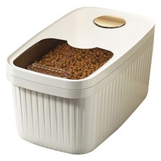 PASTEL PET 寵物滑蓋式飼料儲存桶 M, 象牙白, 1個