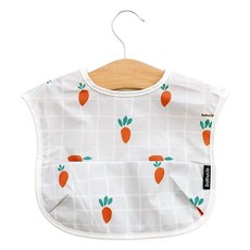 babyclo 嬰兒印花防水圍兜, 胡蘿蔔(灰色), 1入