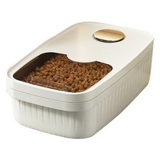 PASTEL PET 寵物滑蓋式飼料儲存桶 S, 象牙白, 1個