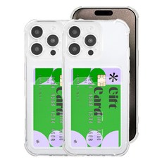 심플리로어 카드수납 투명 범퍼 휴대폰 케이스 2p