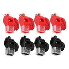 solve living 頸掛繩裁判防身哨子2款4入組, 黑色 + 紅色, 1套