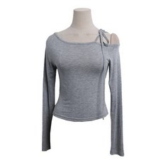 린다샵 여성용 레로빌 언발 오프숄더 스트랩 긴팔 티셔츠 cpt15704k48