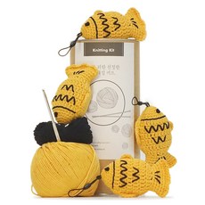 Mellow Story 鯛魚燒鑰匙圈編織套組, 芒果黃, 1個